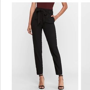 Express high rise ankle pant with tie belt